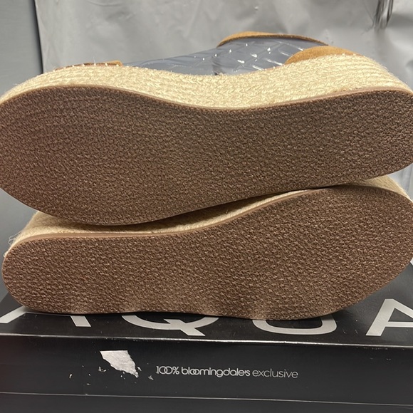BNWT Aqua Platform Wedge Espadrille Sandals Tan sued Ria 10 - Picture 7 of 9